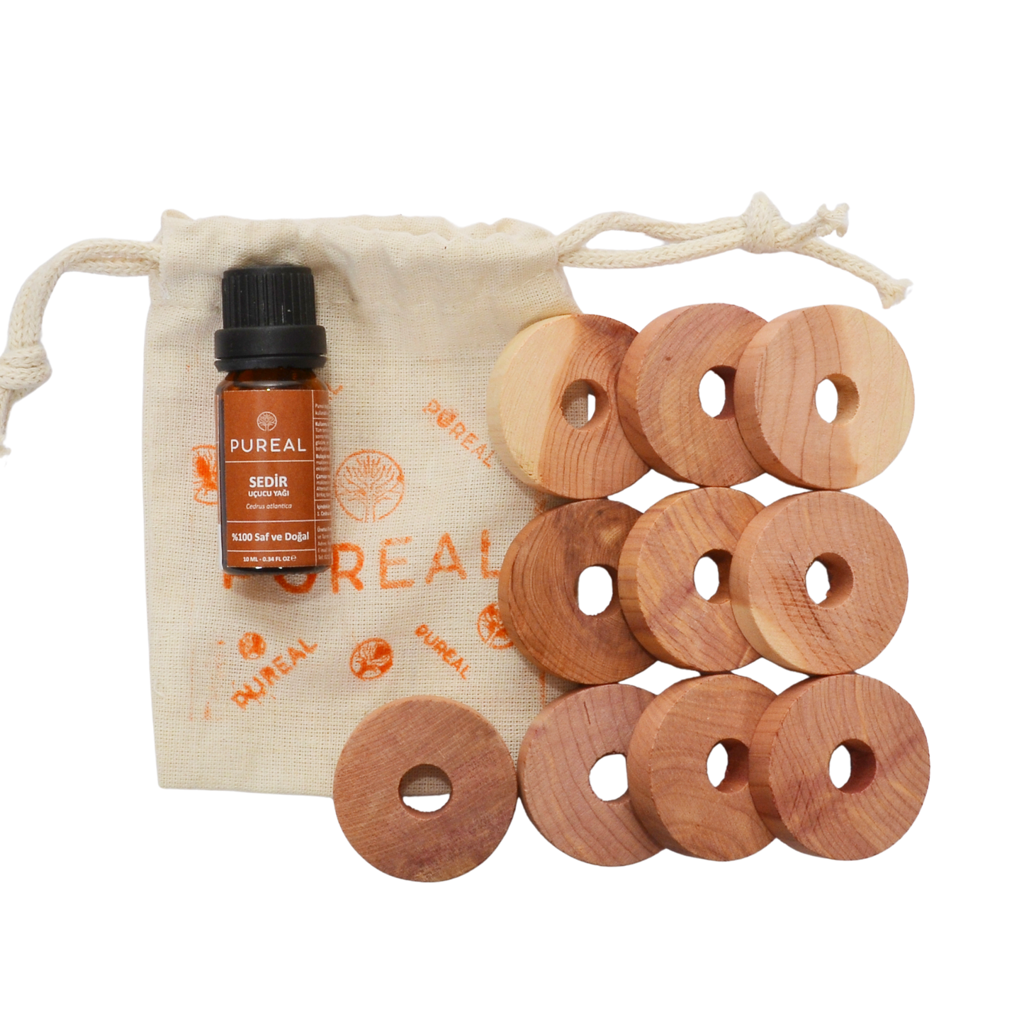 Pureal Sedir Halkalı Doğal Güve Koruyucu Set