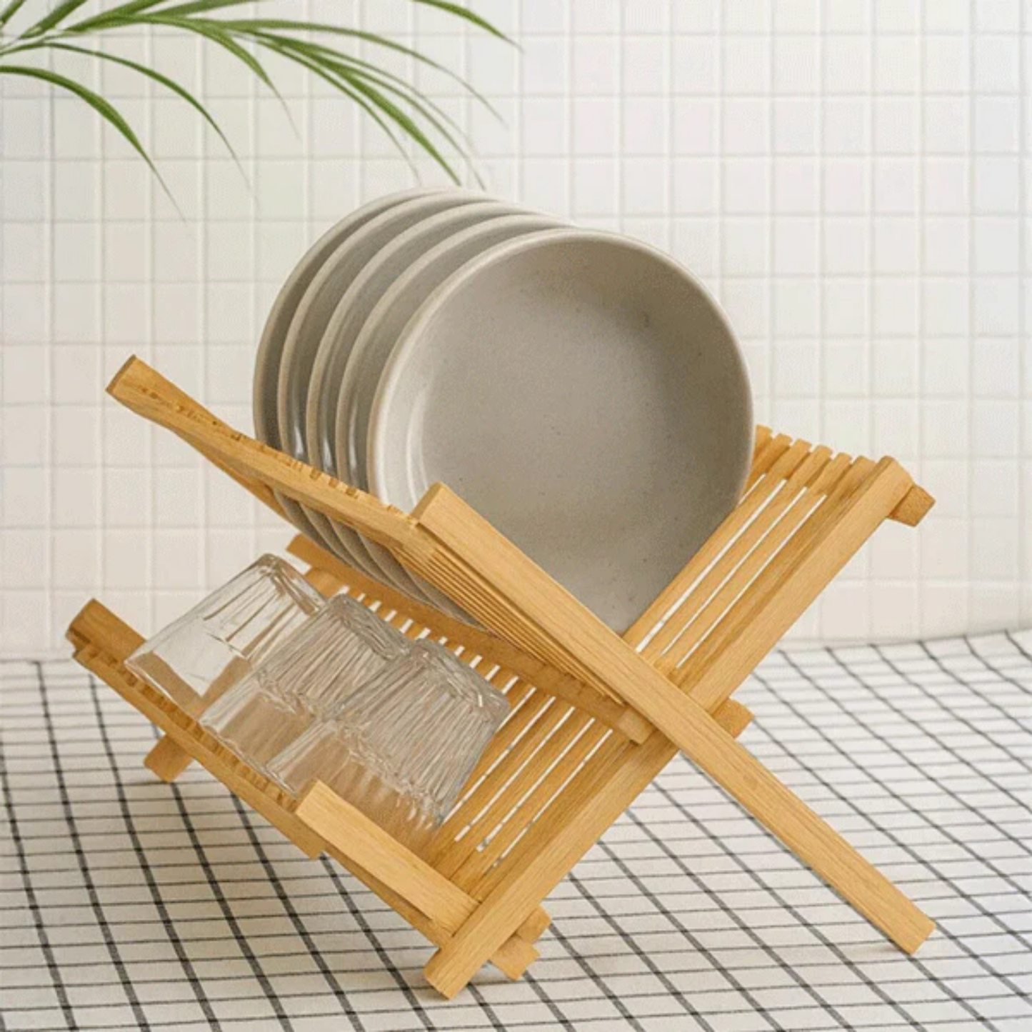 Bambu Katlanabilir Bulaşıklık