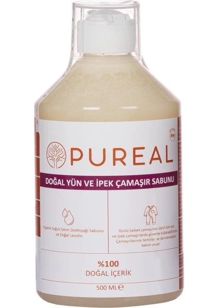 Pureal Doğal Yün - İpek - Kaşmir Çamaşır Sabunu